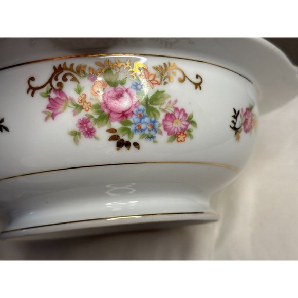 Maruichi China Serving Bowl Lid Set Rose Pattern Occupied Japan Replacement 40s - Picture 12 of 15
